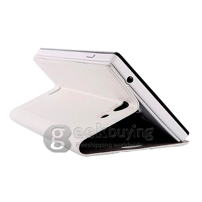 Flip PU Leather Cover Case for iocean X7S-T/X7 HD - White
