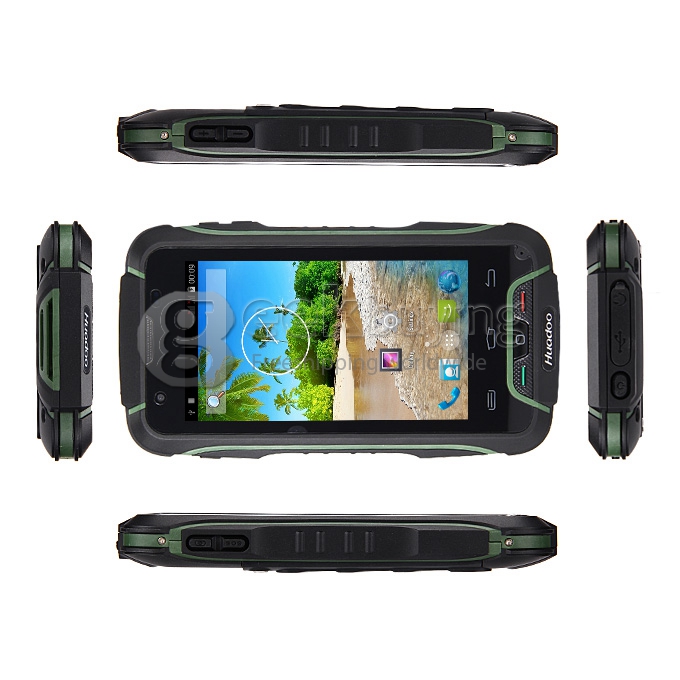 Huadoo V3 IP68 Waterproof MTK6582 Quad Core 1.3GHz Smartphone 4.0 Inch Android 4.4 1GB RAM 8GB ROM 8.0MP 3G GPS - Green