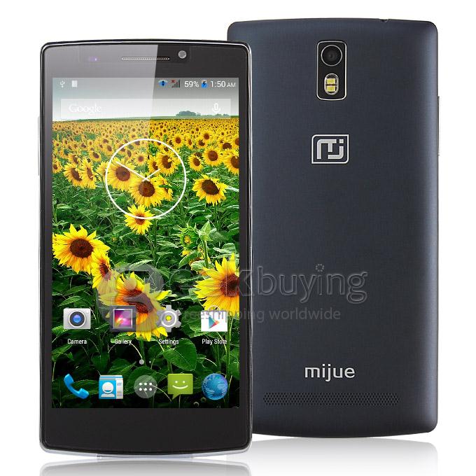 MIJUE M580 MTK6582 Quad Core 1.3GHz 5.5 Inch Android 4.4 OS Smartphone Dual SIM Dual Camera 1GB RAM 8GB ROM IPS Screen 3G GPS 8MP - Black