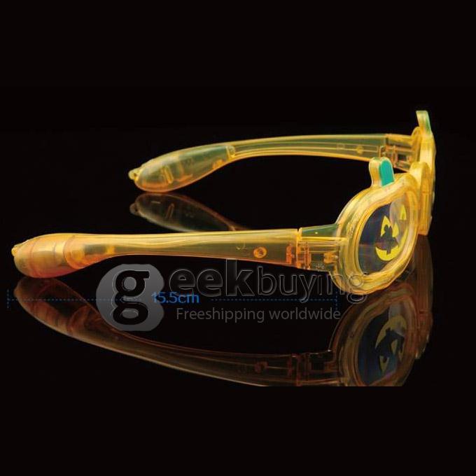 Halloween Hallowmas Party Costume Ball Pumpkin Stytle 3 Mode LED Light Sunglasses Decorative Item