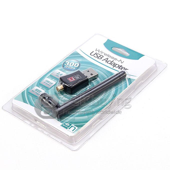 Wireless-N USB 2.0 High Speed 2.4G 2DbI 300Mbps USB Adapter