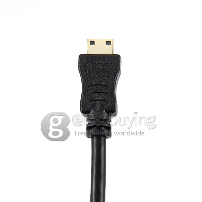 Mini HDMI Female to HDMI Male Extension Adapter Converter Cable 15cm - Black