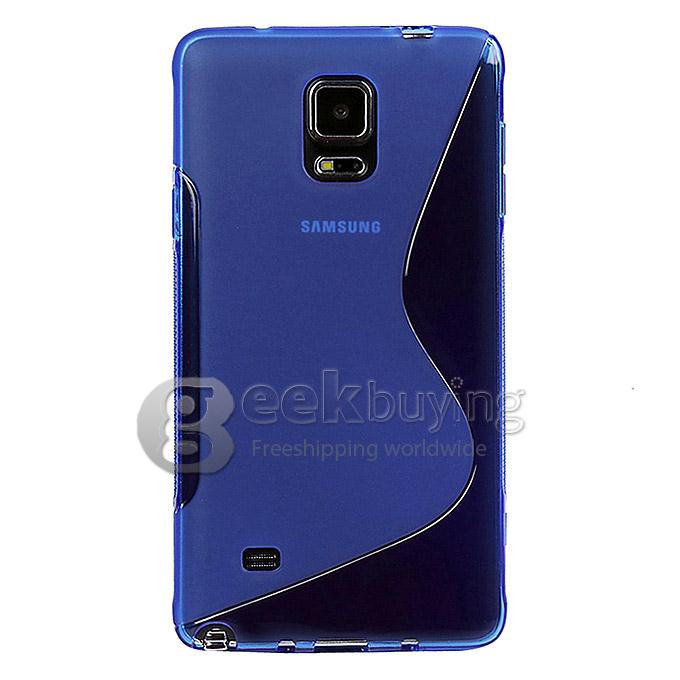 New S-Line TPU Case Fashion Design Cover for Samsung Galaxy Note 4 N9100 - Blue