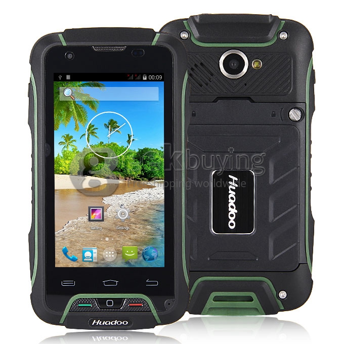 Huadoo V3 IP68 Waterproof MTK6582 Quad Core 1.3GHz Smartphone 4.0 Inch Android 4.4 1GB RAM 8GB ROM 8.0MP 3G GPS - Green