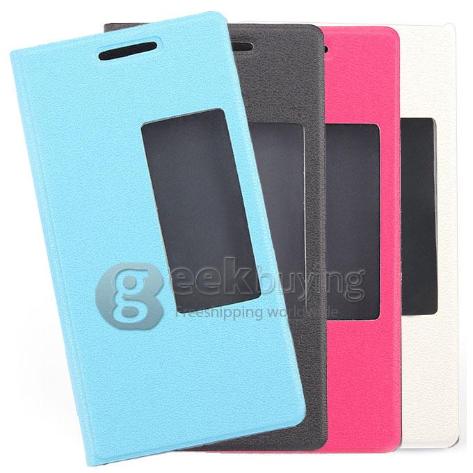 Brand New Protecive Cover Flip Stand Leather Case for HUAWEI Ascend P7 - Black