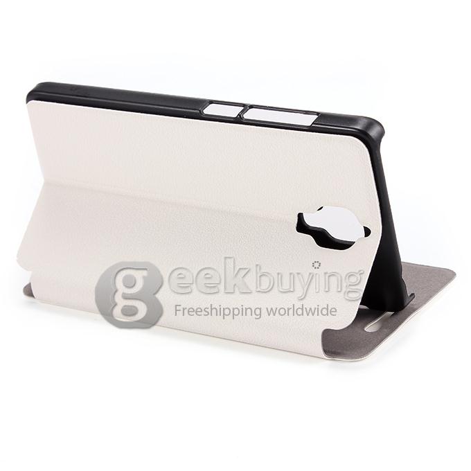 High Quality Protective Cover Flip Stand Leather Case for Xiaomi Mi4 M4 - White
