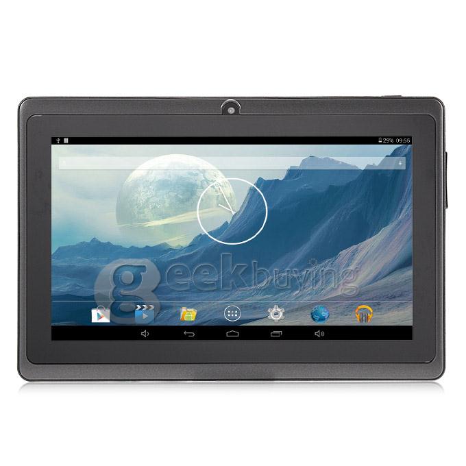 Q89 Allwinner A23 7 Inch Tablet PC Android 4.4 OS 4GB ROM Dual Cameras with Flash Big Horn - Black