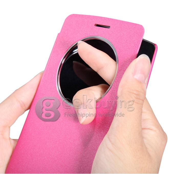 Nillkin Stars Series Polycarbonate Flip Stand Leather Case for LG G3 Beat 5.0inch - Pink