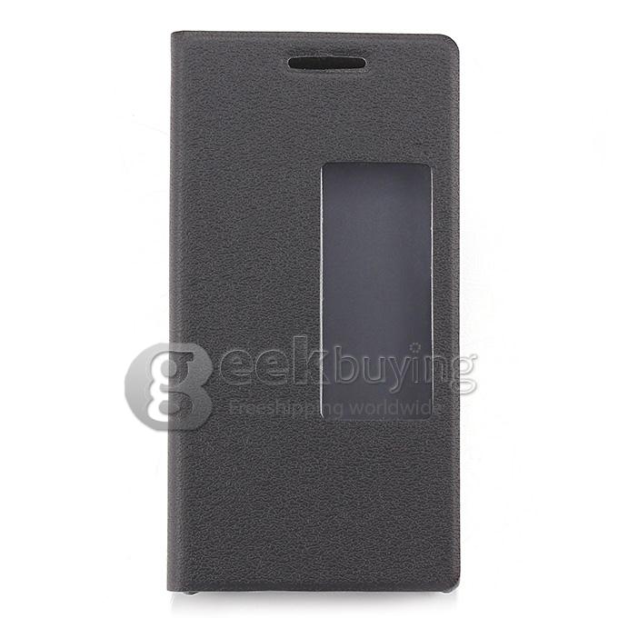 Brand New Protecive Cover Flip Stand Leather Case for HUAWEI Ascend P7 - Black
