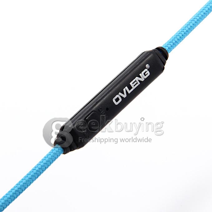 OVLENG A1 3.5mm Super Bass Stereo Headphone Headset with Mic for Phone Tablet PC iPod iPhone iPad - Blue