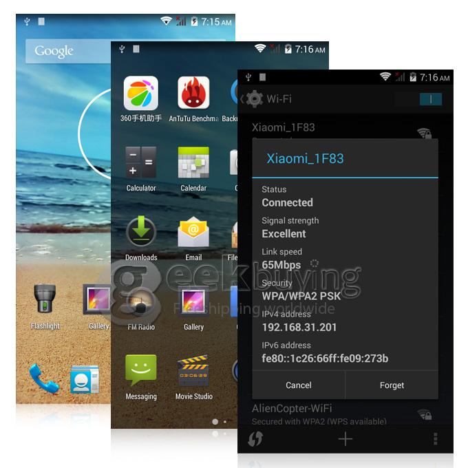 H930 MTK6592M Octa Core 1.4GHz QHD 5.0Inch Android 4.4 OS Smartphone 1GB RAM 8GB ROM QHD 5.0MP 3G/GPS/OTG - Black