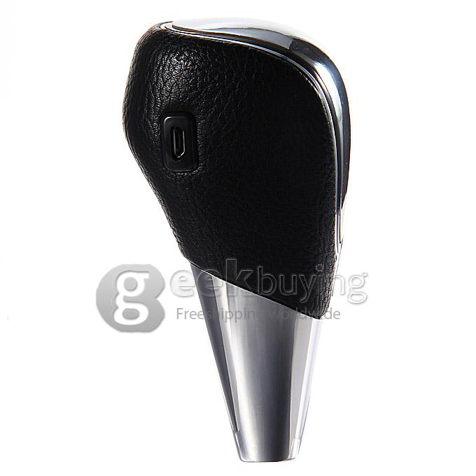 Touch Activated RGB LED Light Shift Knob Side Luminous PU Leather Cover - Black