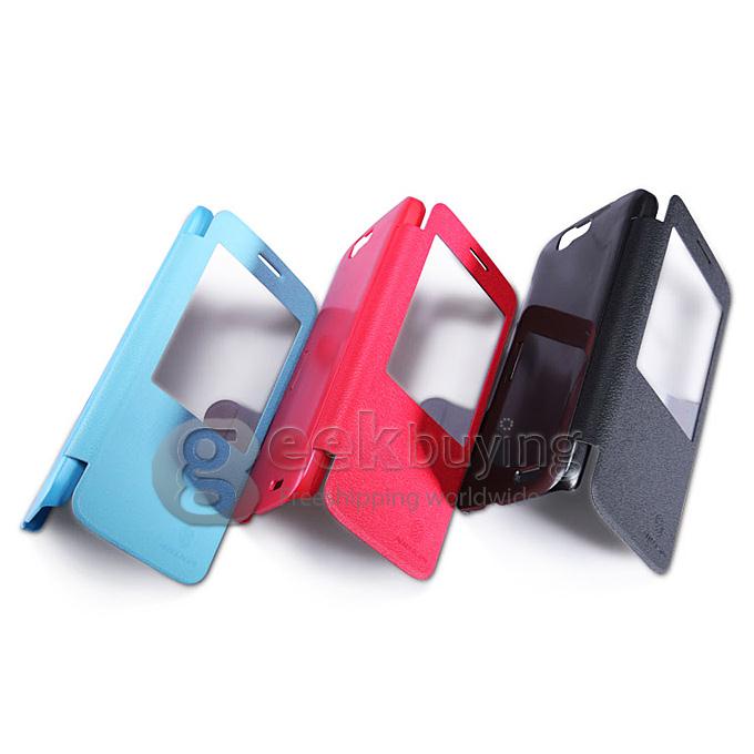 Nillkin Fresh Series PolyCarbonate Flip Stand Leather Case for HUAWEI C199 - Red
