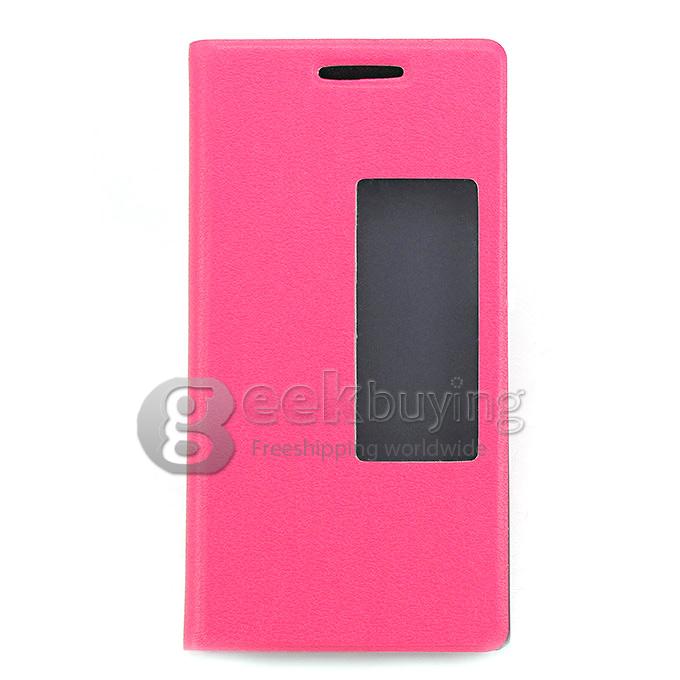 Brand New Protecive Cover Flip Stand Leather Case for HUAWEI Ascend P7 - Pink