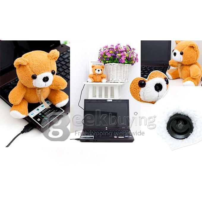 Cartoon Bear Style Plush Doll Waterproof 12MP HD Webcam with Microphone for PC