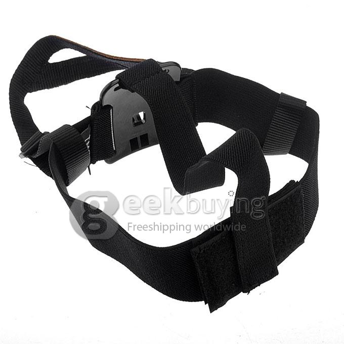 High Quality Head Belt Bike Headset Mount for GoPro HD Hero 2 / 3 / 4 / Tronsport SJ Series - Black