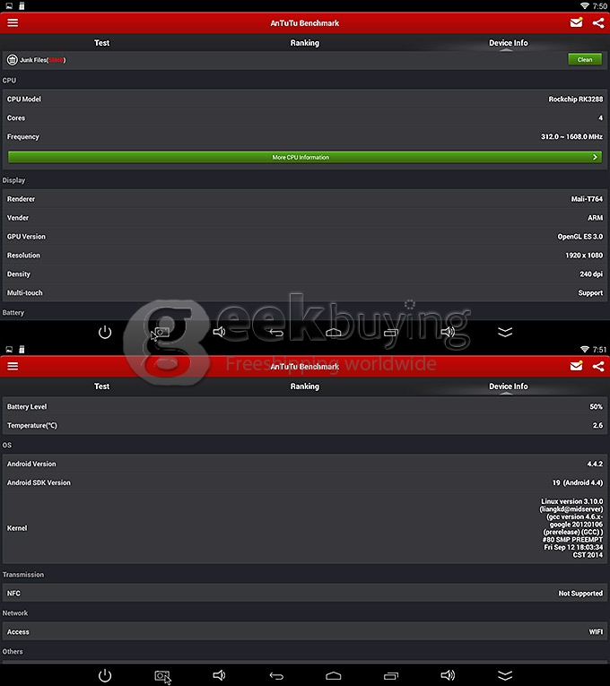 UGOOS UT3 Android 4.4 RK3288 Quad Core 1.8GHz Mini TV BOX HDMI HDD Player 2G/16G 2.4GHz/5GHz 802.11AC WiFi H.265 Bluetooth 100M/1000M Ethernet HDMI IN/OUT DLNA - Blue