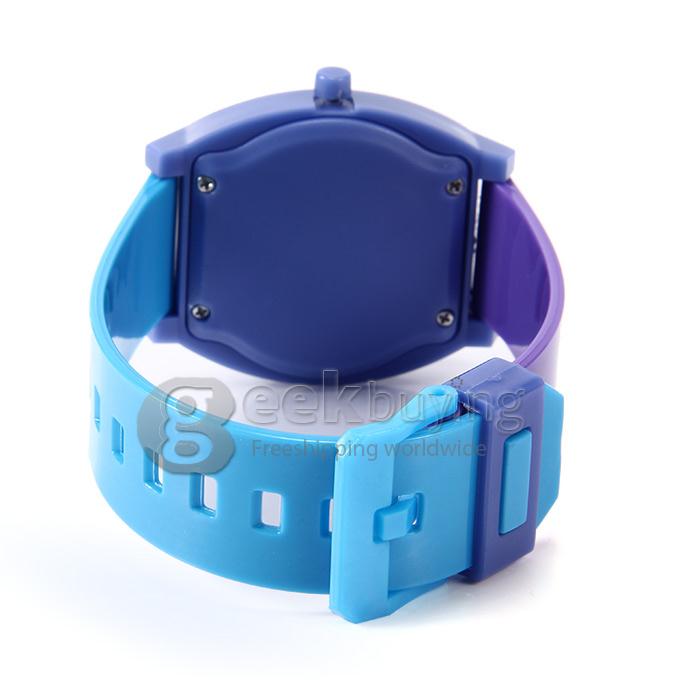 MILER A1238 Children Fashion Colorful Silicone Band Quartz Analog Sport Wrist Watch - Blue & Purple