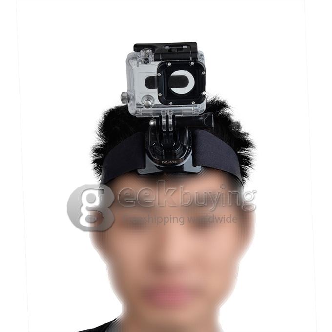 DZ-313 360 Degrees Turn Elastic Head Strap Adjustable Head Belt Mount for Gopro Hero 4/3/2/1 Tronsport
