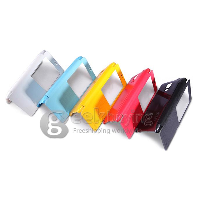 Nillkin Fresh Series Polycarbonate Flip Stand Leather Case for SAMSUNG Galaxy NOTE4/N9100 - Red