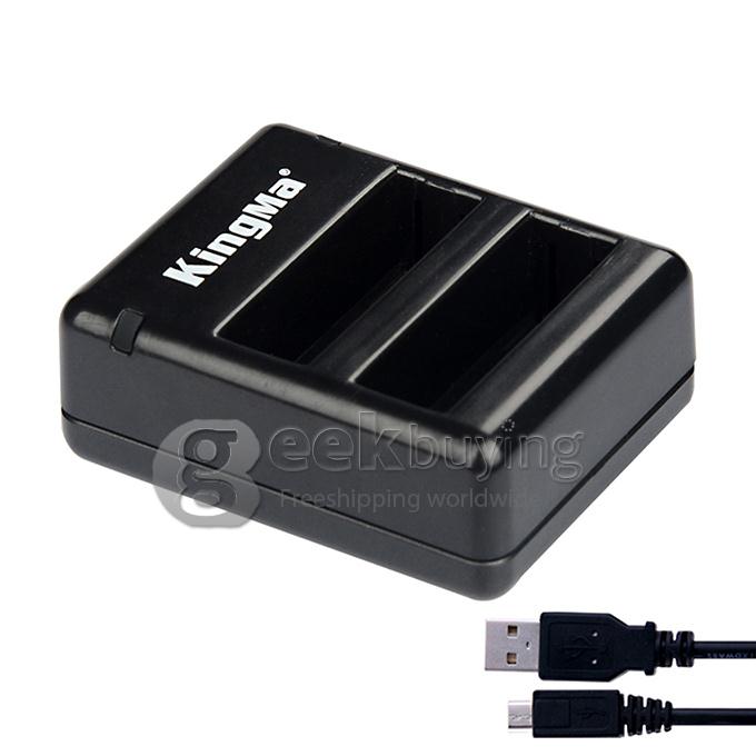 Kingma 2 x 1200mAh AHDBT-401 Camera Battery + Dual Port Home Charger for Gopro Hero 4 HD Camera