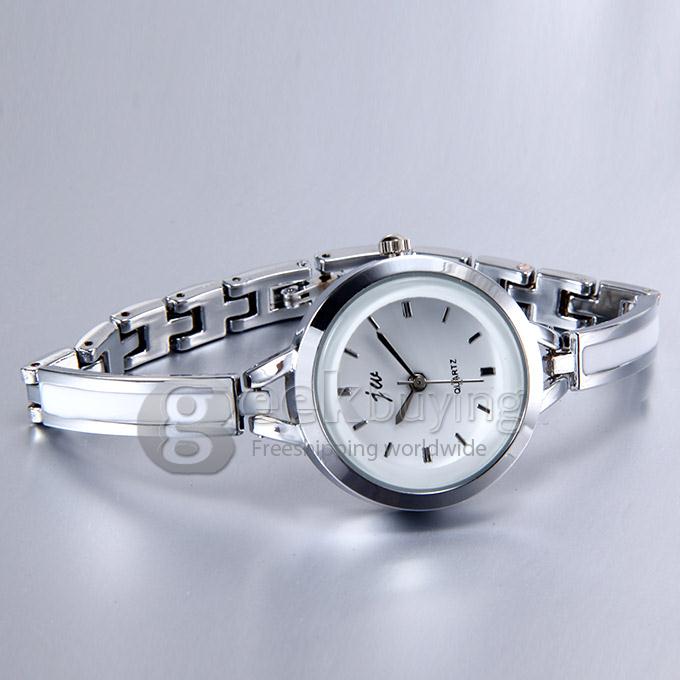 JW Fashion Women Lady Style Casual Alloy Strap Analog Quartz Bracelet Watch - White