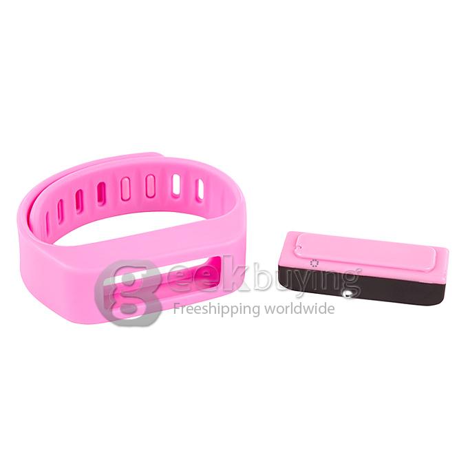LC Healthy Smart Sport Bluetooth 4.0 Wrist Band Bracelet Hand Ring with Screen Sleeping Fitness Running Ped - Pink