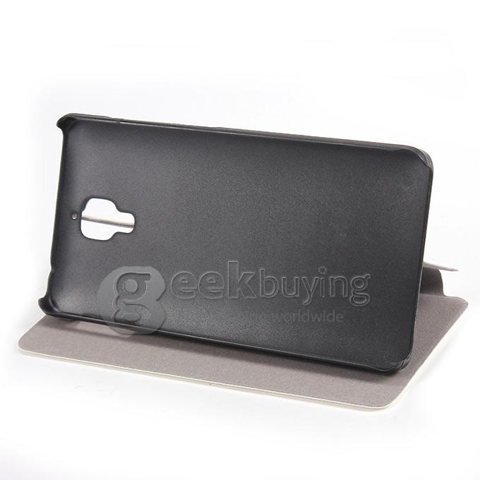 High Quality Protective Cover Flip Stand Leather Case for Xiaomi Mi4 M4 - White