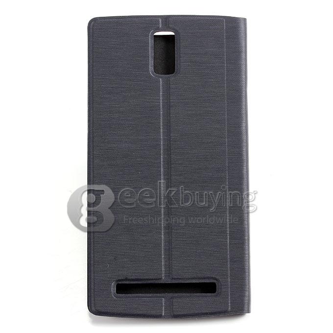 New View Style Protective PU Leather Hard Case Cover Shell for MIJUE M580 - Black