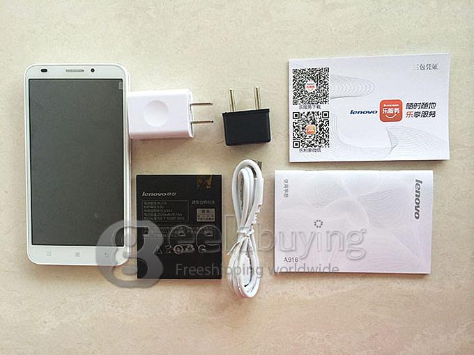 Lenovo A916 1280*720 MTK6592 Octa Core 1.4GHz 5.5inch SmartPhone Android 4.4 1GB RAM 8GB ROM HD 13.0MP 4G OGS - White