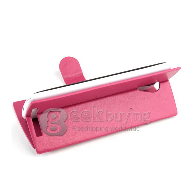 Protective PU Leather Hard Case Filp Cover Shell for THL T6S - Rose
