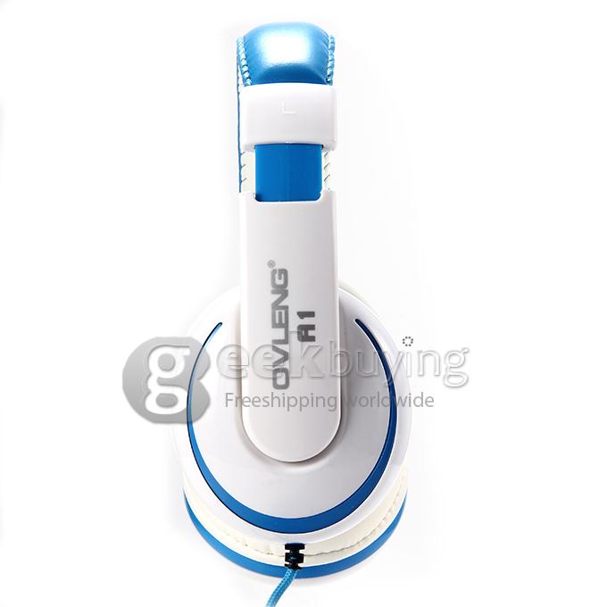 OVLENG A1 3.5mm Super Bass Stereo Headphone Headset with Mic for Phone Tablet PC iPod iPhone iPad - Blue