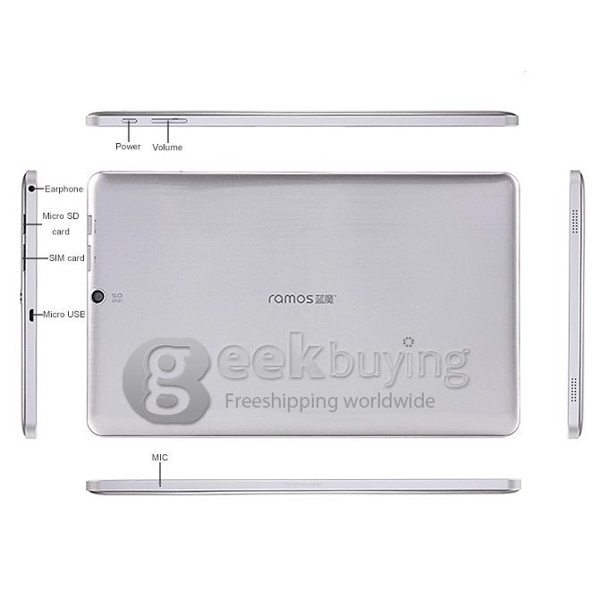 Ramos k100 MT6592 Octa Core 1.7GHz 10.1 Inch Tablet PC Android 4.4 OS 2GB/16GB 3G Call 1920x1200 BT - Silver