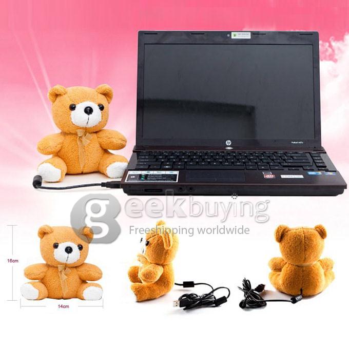 Cartoon Bear Style Plush Doll Waterproof 12MP HD Webcam with Microphone for PC