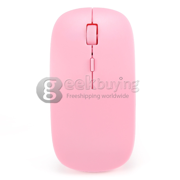 Ultra-Slim USB 2.4GHz Wireless Mouse support Mac OS/Windows - pink