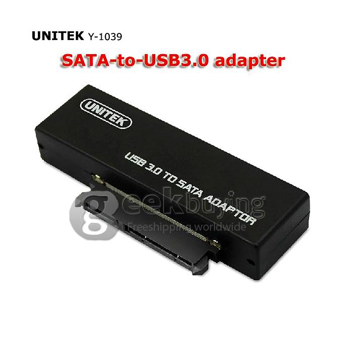 UNITEK Y-1039 Mini USB 3.0 to SATA Hard Disk Drive HDD Converter Adapter (12V 2A) - Black