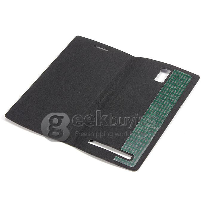 New View Style Protective PU Leather Hard Case Cover Shell for MIJUE M580 - Black