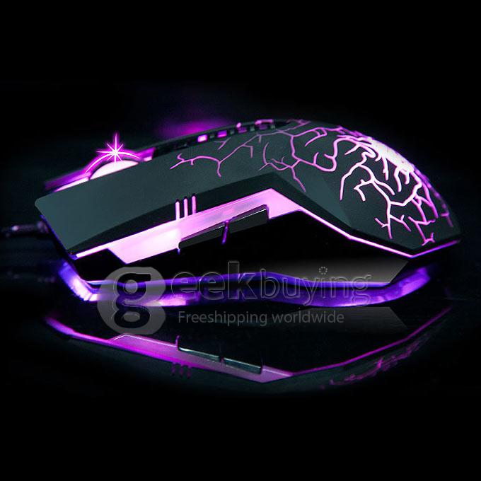 WFIRST X900-M Tarrasque Glare 3600DPI Wired USB Optical Gaming Mouse with 4-Color Breathing Light for DOTA PC