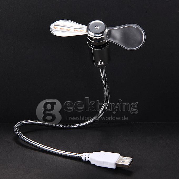 JF-583 Mini Portable Novelty USB Laptop Notebook Fan with Colorful LED Light