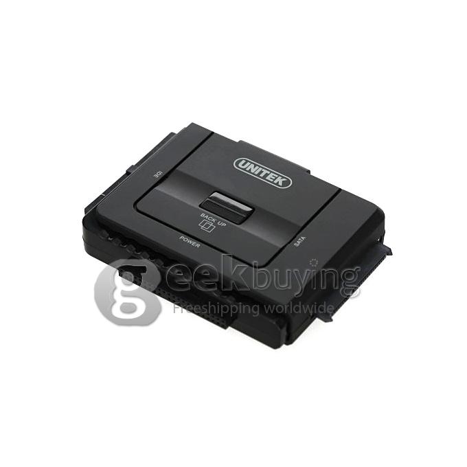 UNITEK Y-3321 Super Speed USB3.0 to IDE + SATA Hard Disk Drive HDD Docking Converter Adapter (US plug) - Black