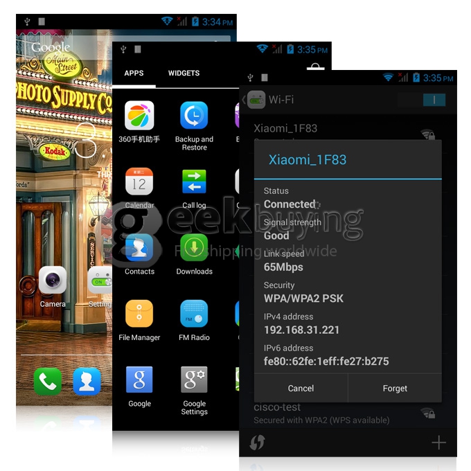Cubot S168 MTK6582 Quad Core 1.3GHz Smartphone 5.0 inch Android 4.4 1GB RAM 8GB ROM WiFi GPS 3G QHD IPS - White