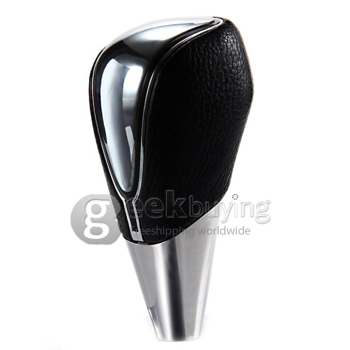 Touch Activated RGB LED Light Shift Knob Whole Luminous PU Leather Cover - Black