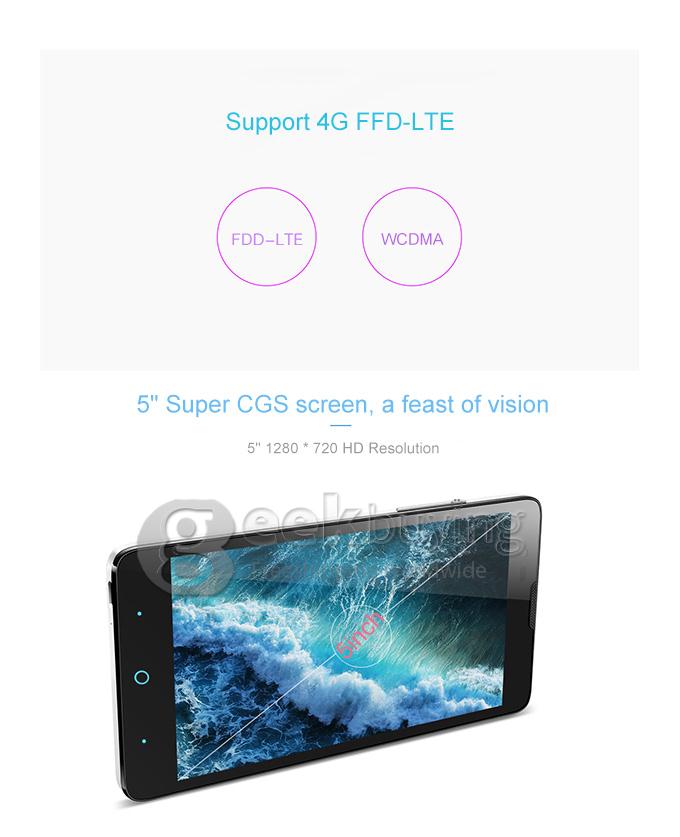 ZTE V5 5.0Inch OGS 1280*720 MSM8926 Quad Core 1.2GHz Smartphone Android 4.4 OS 1GB RAM 4GB ROM 13.0MP+5.0MP WCDMA GPS