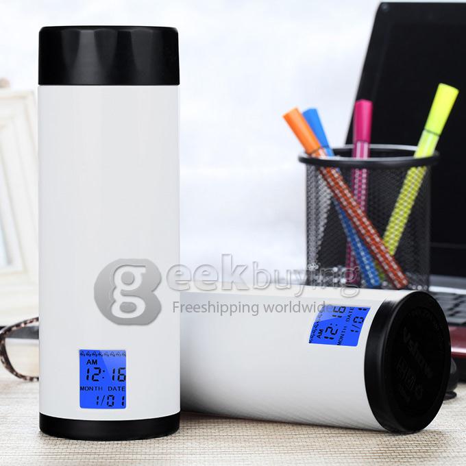 Vshow 8time 320ml Smart Water Cup Timed Reminder Intelligent Cup with LCD Screen - White