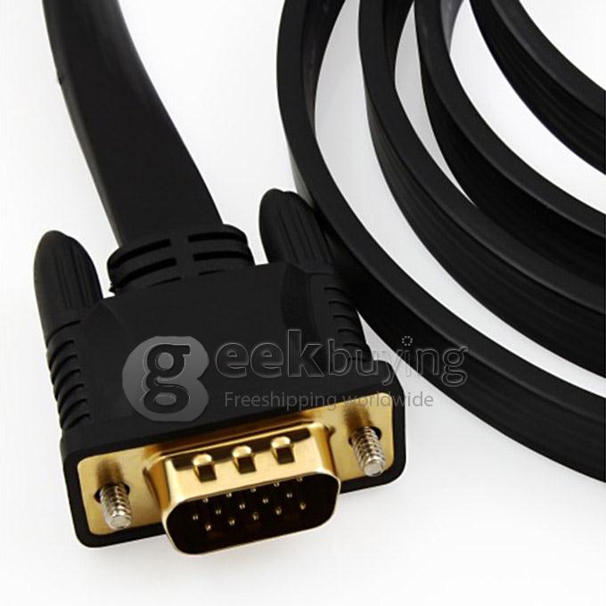 UNITEK Y-5303 HDMI Female to VGA Female Flat Cable Converter Support 1080P with Micro USB Female Port - Black