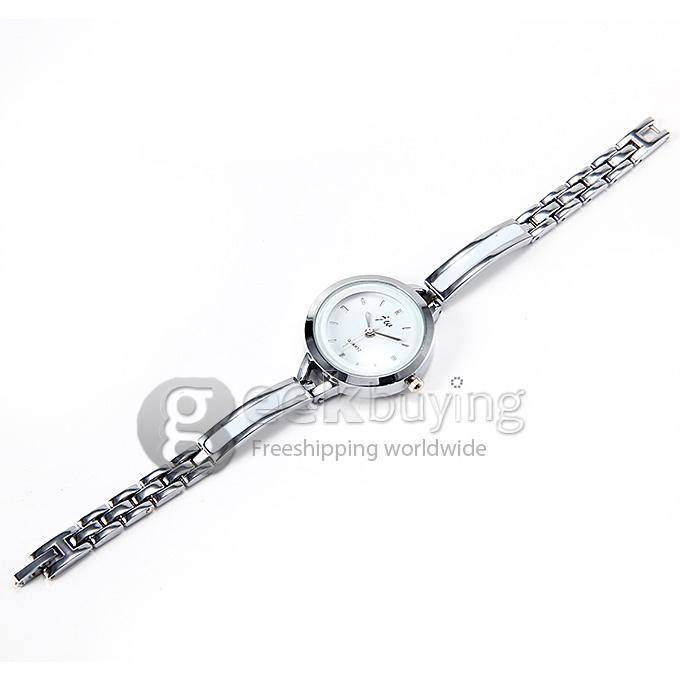 JW Fashion Women Lady Style Casual Alloy Strap Analog Quartz Bracelet Watch - White