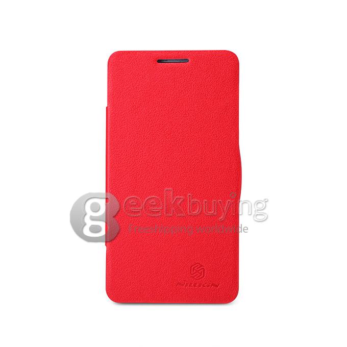 Nillkin Fresh Series PolyCarbonate Flip Stand Leather Case for Lenovo P780 - Red
