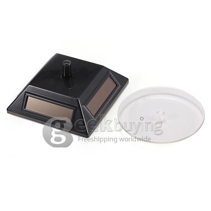 300g Solar Powered Rotation Turntable Jewelry Display Plate Desinger Rotary Jewelry Showcase Stand - Black