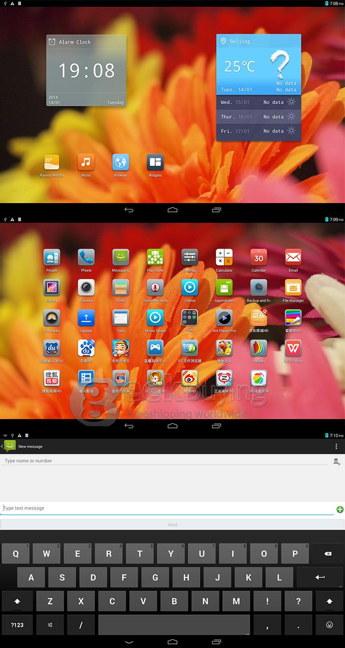 Ramos k100 MT6592 Octa Core 1.7GHz 10.1 Inch Tablet PC Android 4.4 OS 2GB/16GB 3G Call 1920x1200 BT - Silver