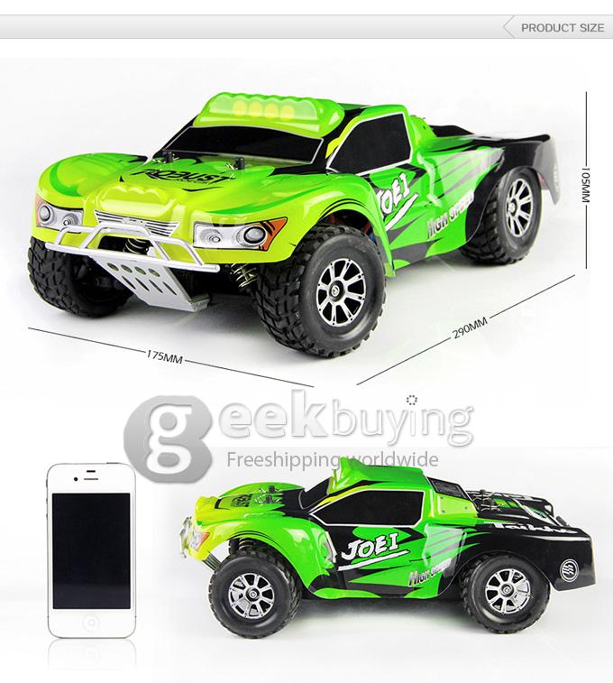 Wltoys A969 1:18 Scale 2.4GHz 4WD High Speed Electric Remote Control Car Short Course Stunt Off-road RC Truck - Green
